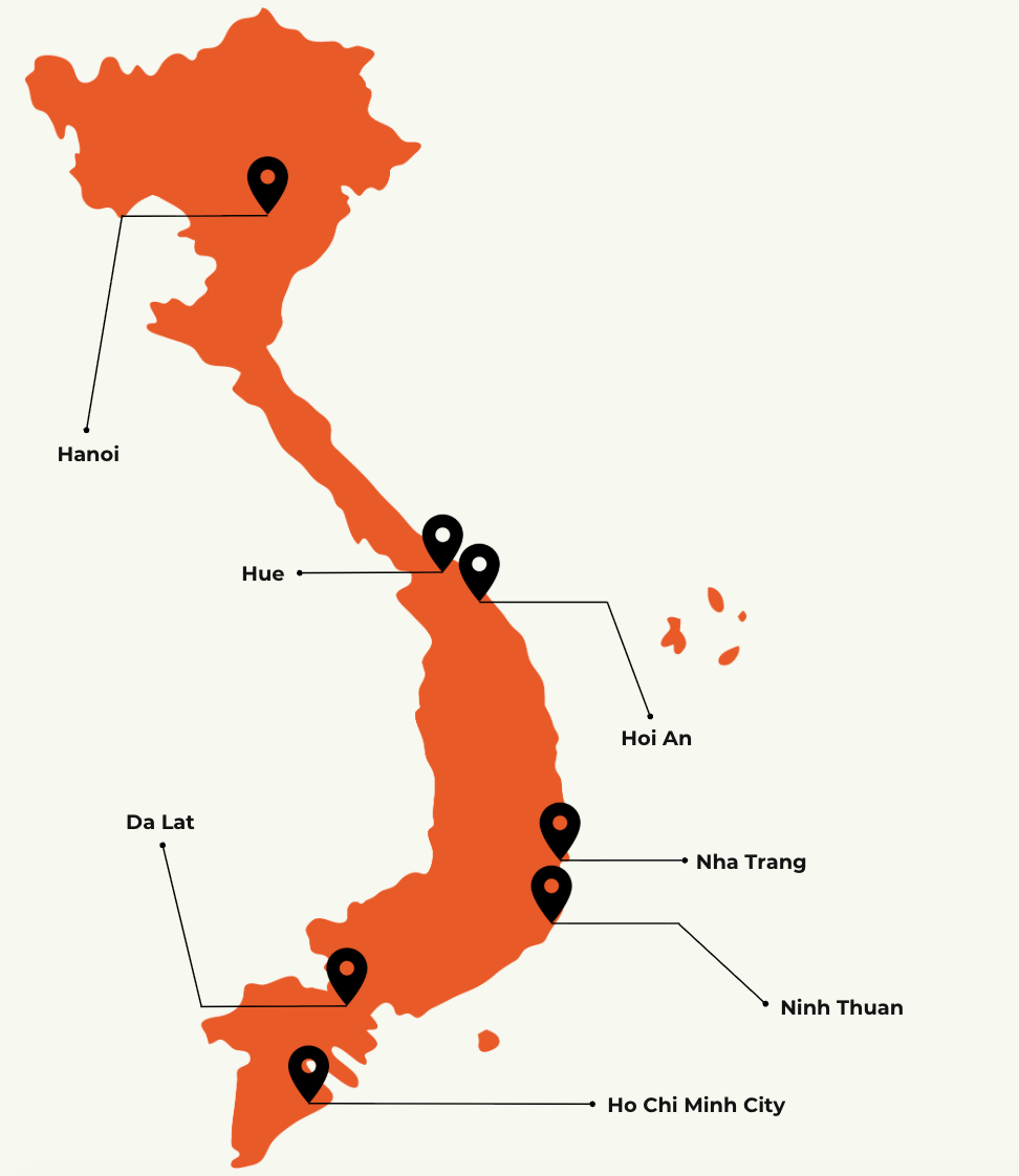 Vietnam journey map